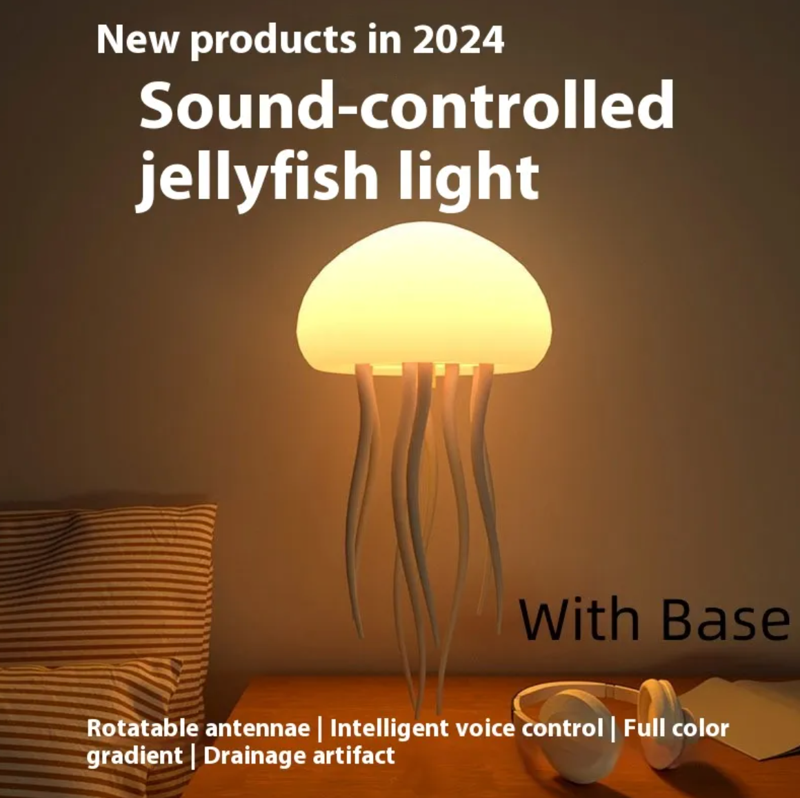 Jellyfish Mood Lamp LED Jellyfish Night Light Portable Jellyfish Lamp Smart Table Lamp for Bedside Desk