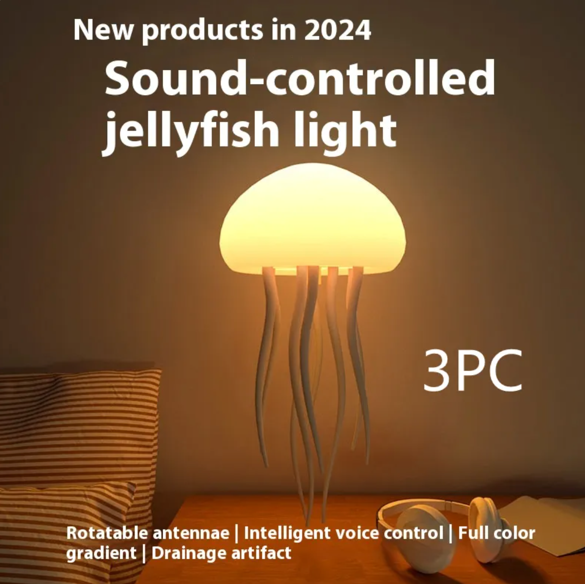 Jellyfish Mood Lamp LED Jellyfish Night Light Portable Jellyfish Lamp Smart Table Lamp for Bedside Desk